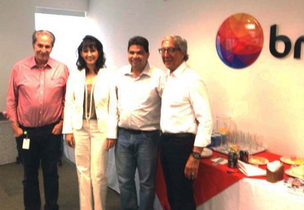 Cidinho Santos e Maria Becker com Abílio Diniz e Cláudio Galeazzi, na reunião em São Paulo