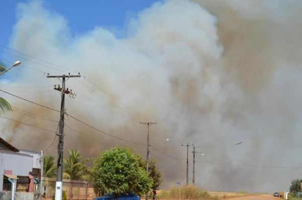 Faísca cai em milharal e área de fazenda é consumida por incêndio