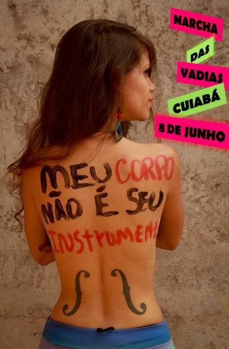 Marcha das Vadias reúne mulheres e homens em Cuiabá em protesto contra ‘cultura do estupro’