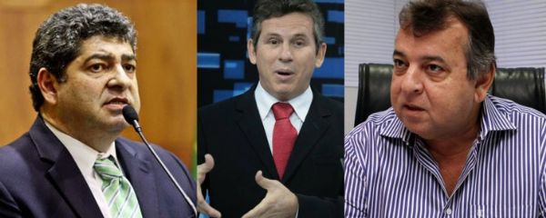 Os três melhores colocados na pesquisa: Guilherme Maluf (esq), Mauro Mendes (centro) e Dorileo Leal (dir)