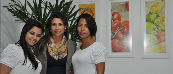 Lorene Rosa (nutricionista), Karinha Peloi Bocchese (diretora) e Flávia Costa (sdministrativo)