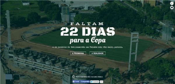 Site rene promessas no cumpridas do governo para a Copa; Cuiab  lembrada