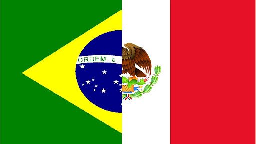 Bandeiras: Brasil e Mxico