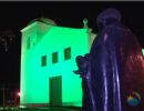 Iluminação especial em igreja celebra marca de 100 dias para Copa em MT