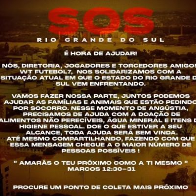 Investigado por lavagem de dinheiro, time ''Amigos WT'' pede doaes ao Rio Grande do Sul