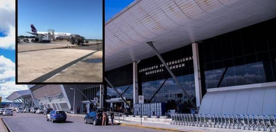 Aeroporto de Cuiab tem decolagens e pousos suspensos; <font color=Orange>veja fotos e vdeo</font color=Orange>