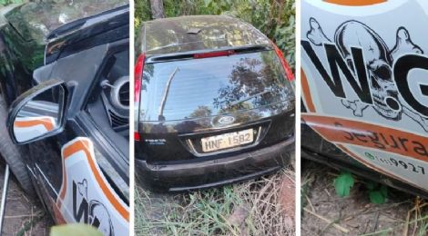 Carro de 'Caveirinha'  encontrado com marca de tiro em matagal; segue desaparecido
