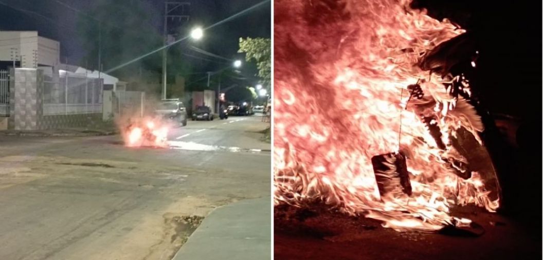Homem coloca fogo na prpria moto aps ter discutido com a namorada