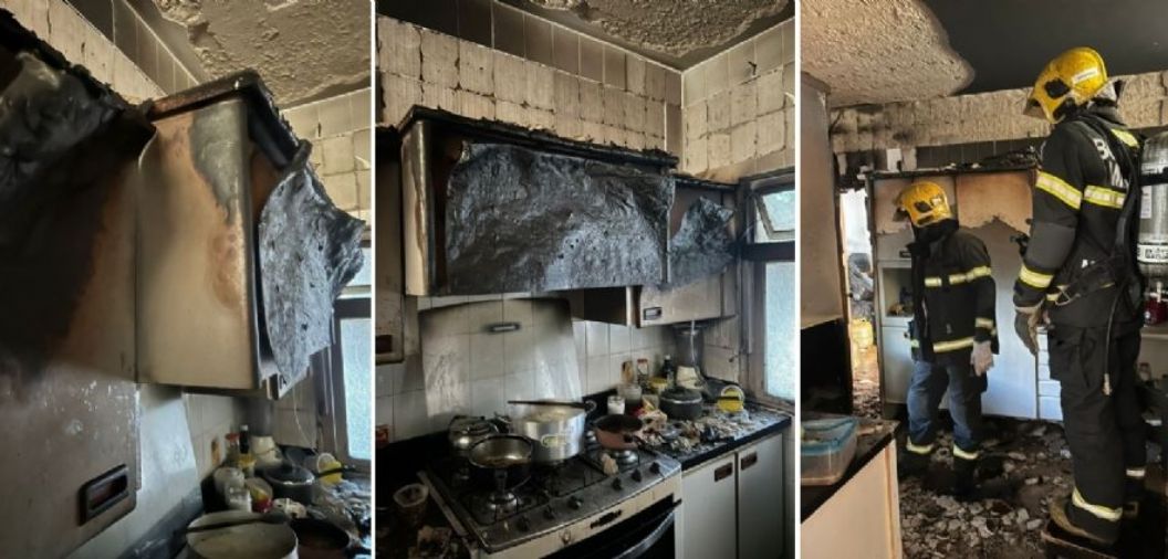 Cozinha fica destruda em incndio de botijo de gs durante preparo de canjica; <font color=Orange>veja fotos e vdeo</font color=Orange>