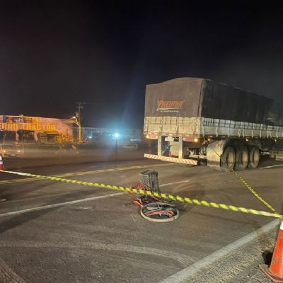 Ciclista morre atropelado por carreta na BR-364 em Várzea Grande