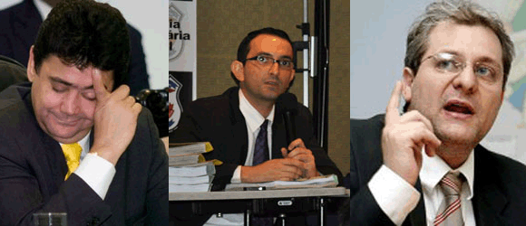 Da esquerda para a direita: Eder Moraes, delegado Lindomar Toffoli e Geraldo De Vitto