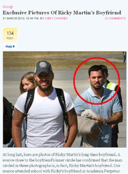 Site mostra foto de namorado de Ricky Martin