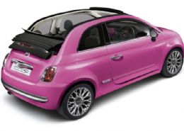 Fiat lana edio especial cor-de-rosa do 500 cabriolet