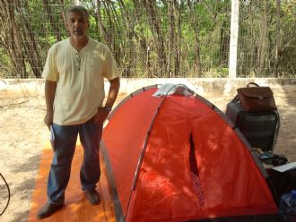 Em protesto agricultor monta acampamento no TJ e aguarda presena do CNJ para encerrar greve de fome