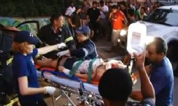 Cinegrafista registra acidente que feriu cinco pessoas em Cuiab; veja