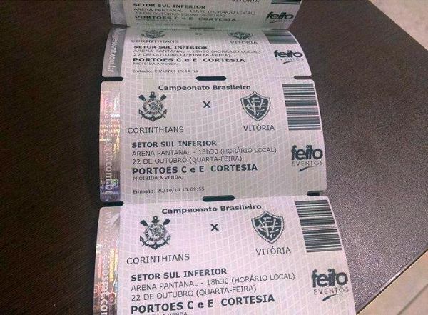 Confira a lista dos ganhadores dos ingressos para assistir Corinthians e Vitria na Arena