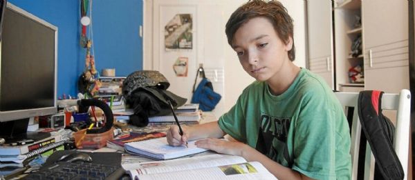 Pedro Santos da Fonseca , do 8 ano da Escola Parque, recebe uma carga de deveres na qual gasta cerca de uma hora por dia