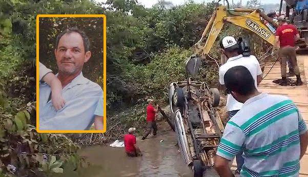 Sargento da PM morre afogado aps S10 cair de ponte em Mato Grosso