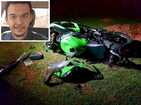 Motociclista morre ao perder controle de Kawasaki Ninja e atravessar rotatria