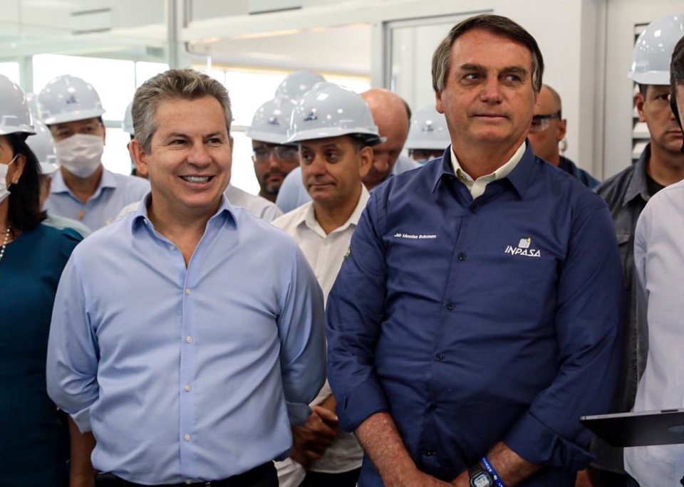 Governador Mauro Mendes e presidente Bolsonaro visitam usina de etanol de milho em Sinop