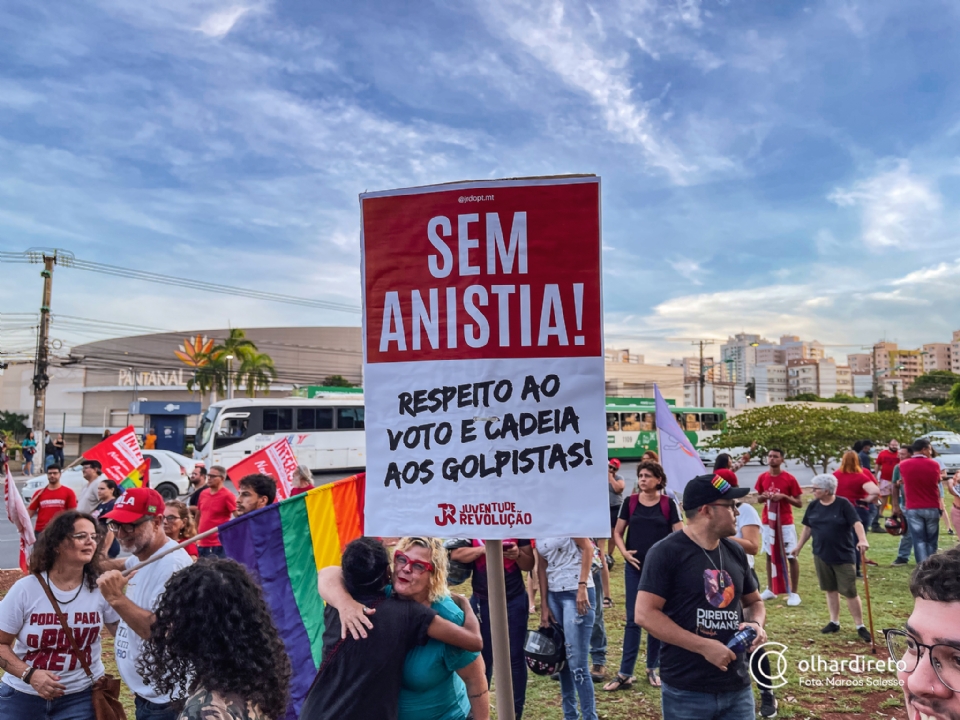 Manifestantes pedem responsabilizao 'sem anistia' de golpistas que invadiram prdios pblicos em Braslia