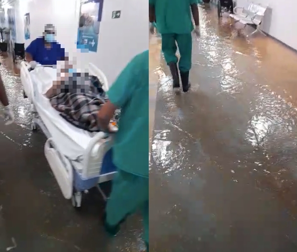 Chuva alaga Hospital Metropolitano e pacientes precisam ser removidos;  veja vdeo