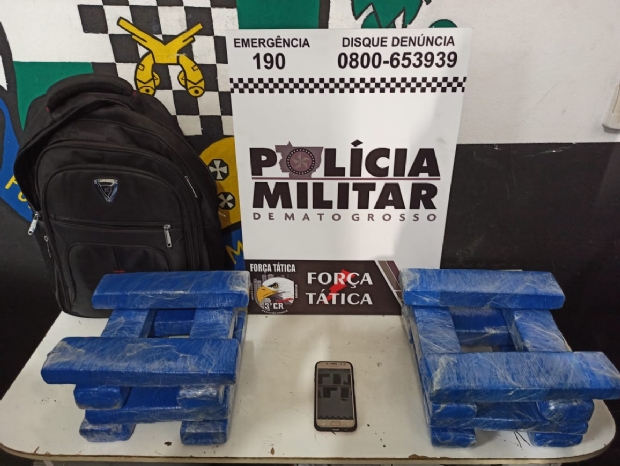 Homem  preso com 11,4 kg de maconha do Paraguai