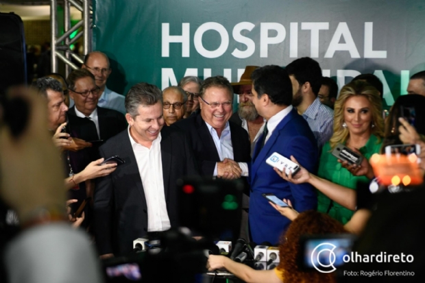 Na inaugurao do Hospital Municipal de Cuiab, Maggi, Mauro e Emanuel
