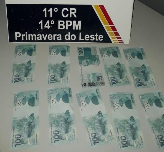 Vtima de golpe procura Polcia Militar e entrega R$ 1 mil em notas falsas