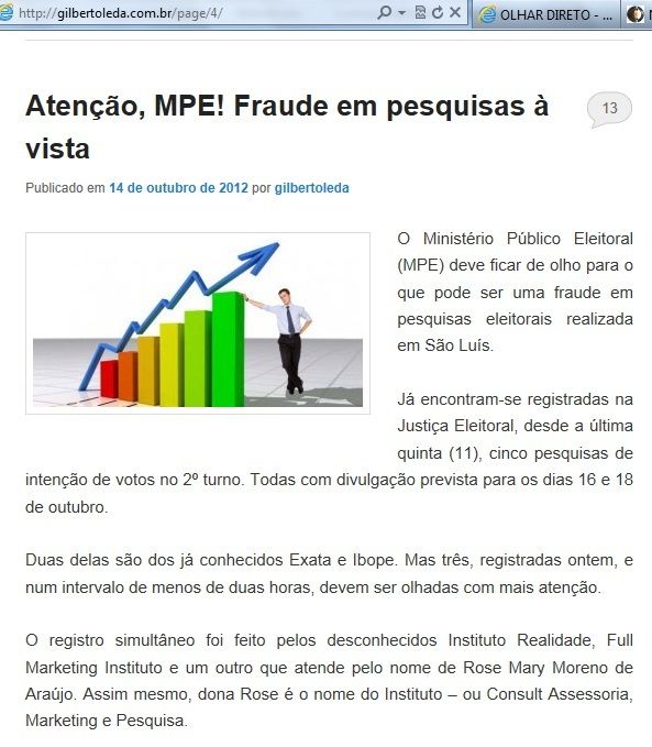 Blogueiro alerta Ministrio Pblico do Maranho sobre fraude de institutos