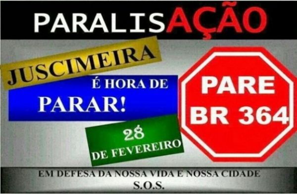 Folder espalhado pelo Facebook anuncia paralisao da BR-364 entre Cuiab e Rondonpolis