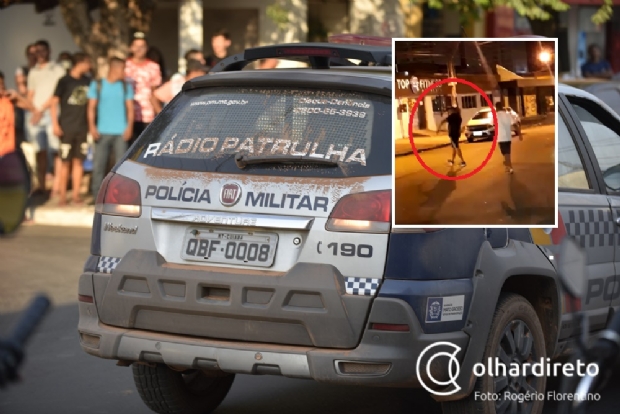 Vdeo flagra rapaz circulando com fuzil em avenida de Cuiab;  assista  