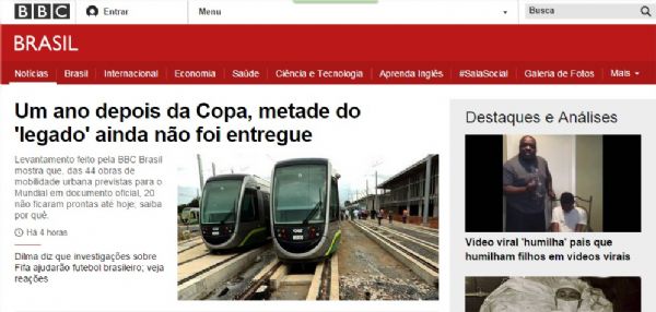 BBC Brasil destacou a situao de Cuiab