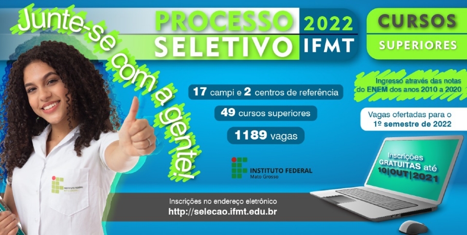 IFMT abre edital com 1.189 vagas em 19 unidades da instituio; veja cursos