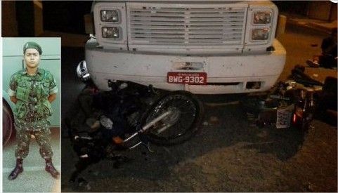 De moto, menor tenta evitar abordagem da PM, colide e causa morte de soldado do Exrcito