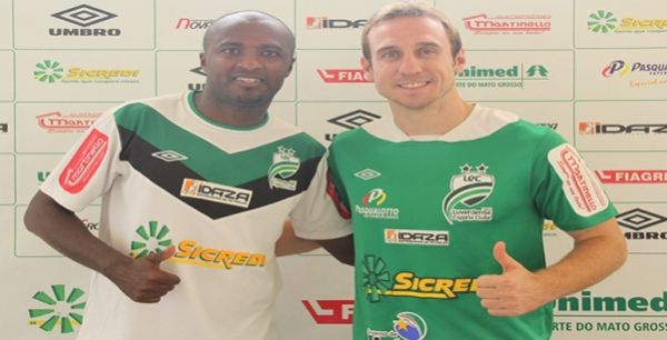 Reinaldo ( esquerda) e atacante L so dois dos reforos do Luverdense para a Segunda Diviso do Brasileiro