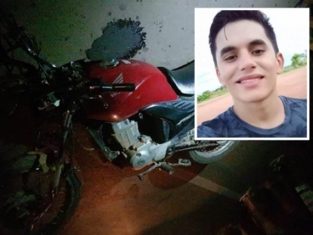 ​Jovem morre atropelado por caminho aps colidir com motocicleta