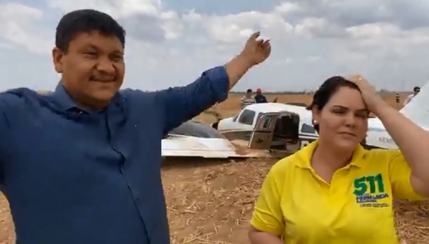 Avio com candidata ao Senado cai no interior de Mato Grosso; veja vdeos 