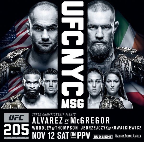 UFC divulga pster oficial do UFC 205, com as fotos dos seis protagonistas