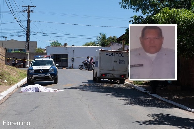 Sargento da PM  executado com diversos tiros durante roubo em Cuiab;  fotos 