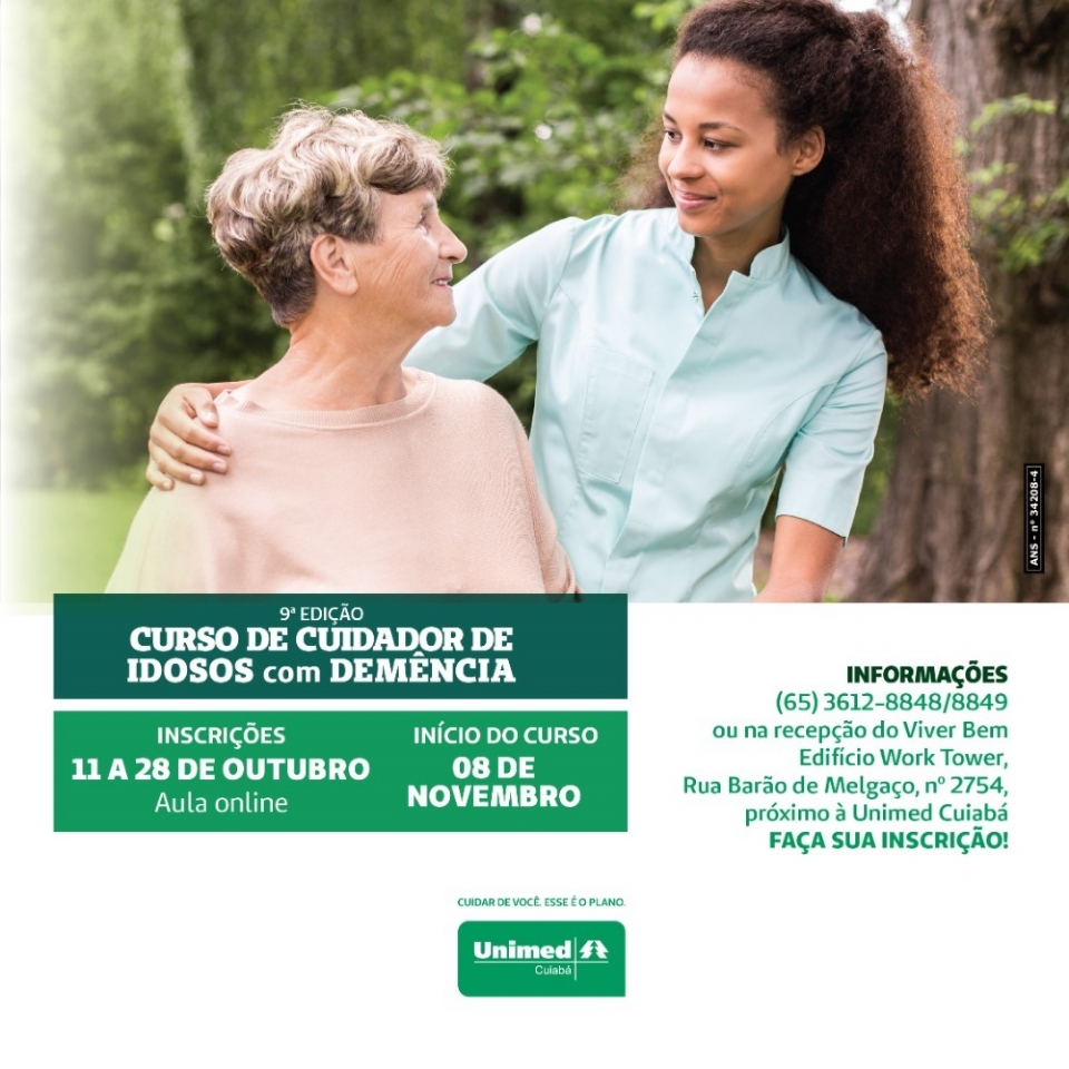 Unimed Cuiabá abre inscrições para curso virtual de cuidadores de idosos