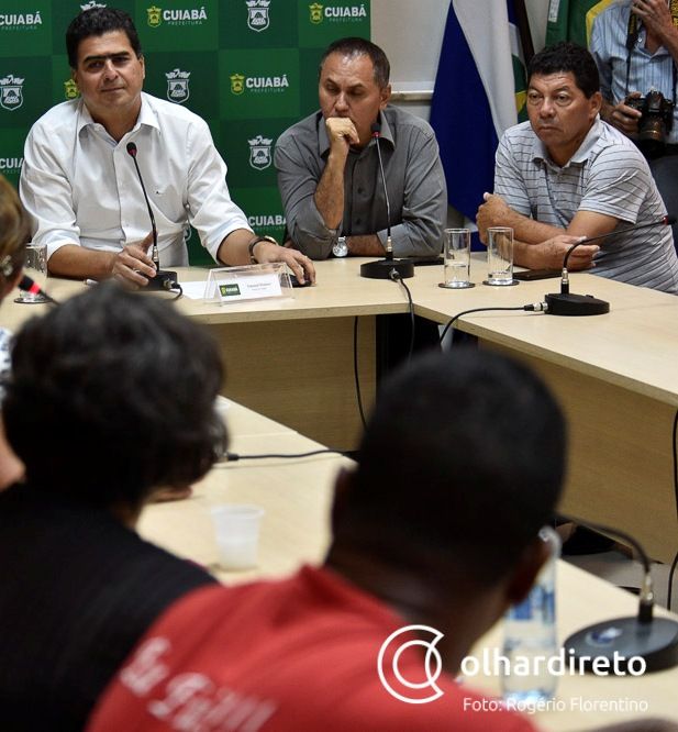 Emanuel Pinheiro explicou nomeaes ao lado dos vereadores Dilemrio Alencar e Doutor Xavier