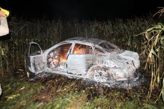 Hyundai Azera pegou fogo aps a batida
