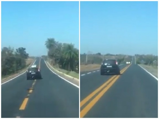 Vdeo mostra motorista em zigue-zague e acidente na Estrada da Guia;  veja 