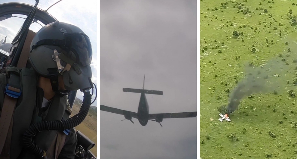 Vdeo mostra momento em que piloto da FAB intercepta aeronave vinda da Bolvia