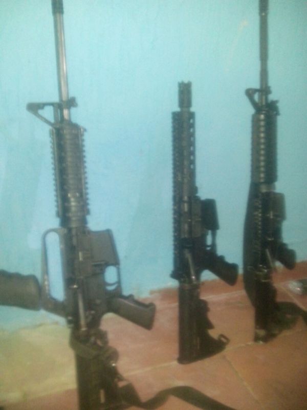 Armamento usado ontem na ao criminosa na regio Araguaia.