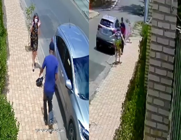 Cmera de segurana flagra assalto a carro no Jardim Cuiab; Veja vdeos