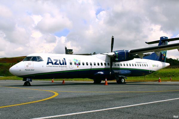 A aeronave turbo-hlice ATR-72 transportar os passageiros para Prudente (SP) e Maring (PR)