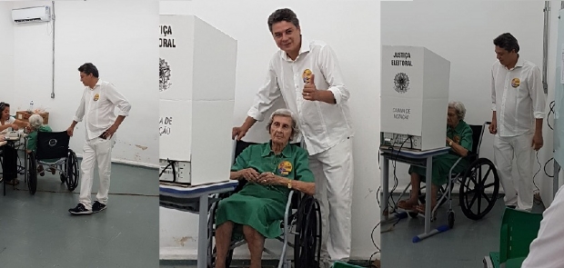 Aos 97 anos, me de Dante de Oliveira vota e espera governante digno