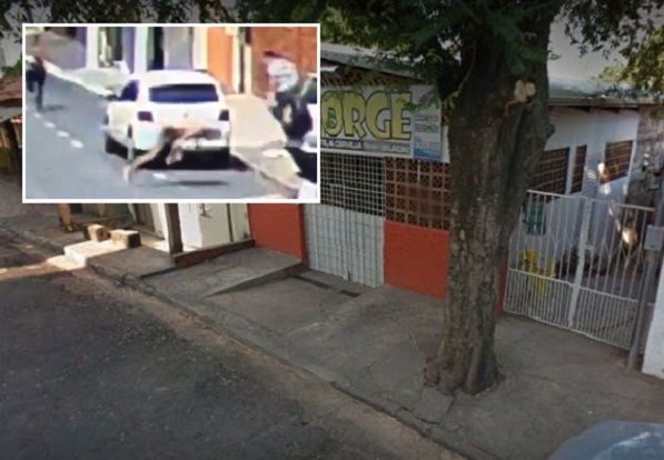 Vdeo registra troca de tiros entre policial e bandidos durante assalto a Bar do Jorge;  veja 